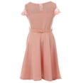 thumbnail image 2 of Little Girl Cap Sleeve Illusion Lace Pearl Holiday Easter Party Flower Girl Dress Blush 4 JKS 2153 BNY Corner, 2 of 4