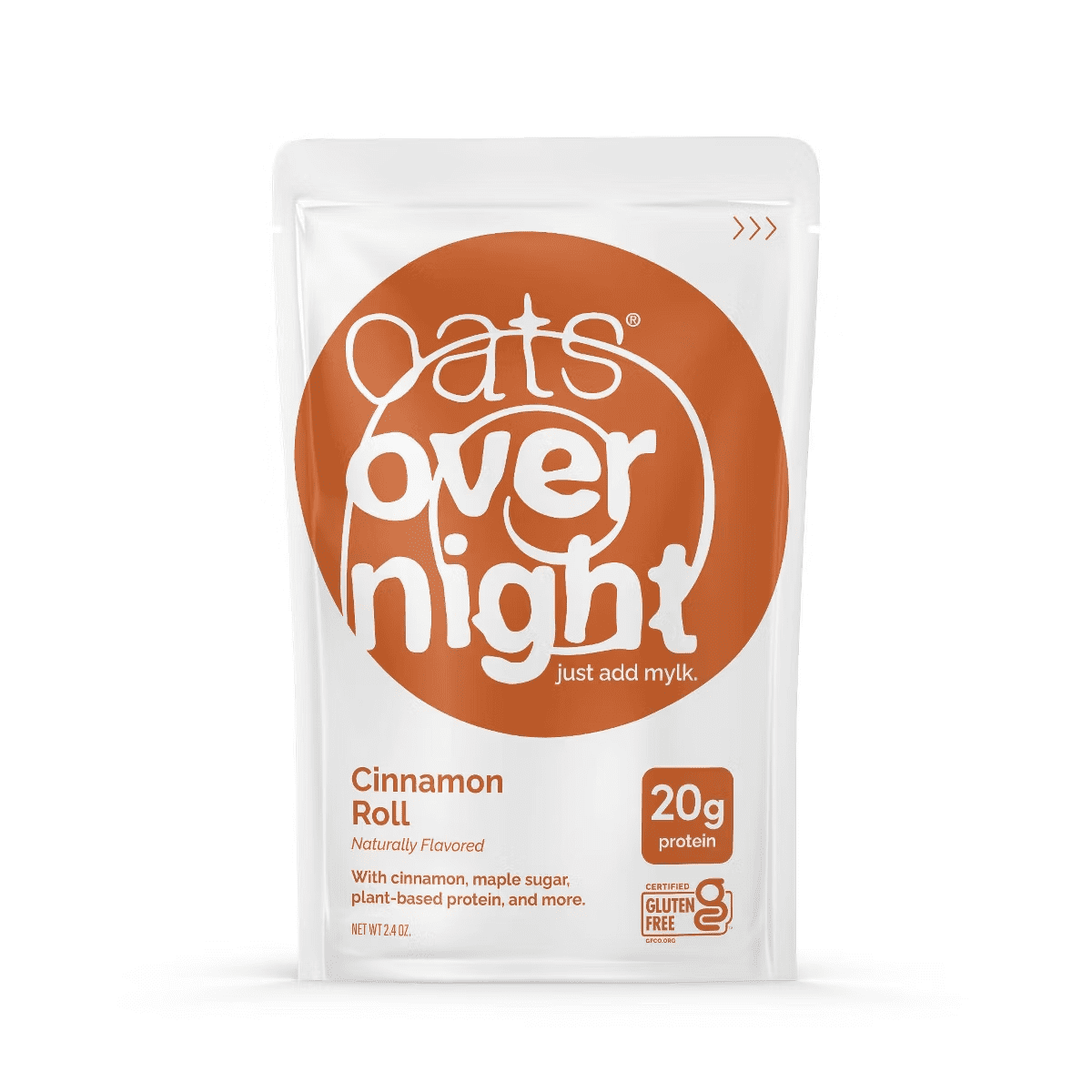 (10 pack) Oats Overnight Cinnamon Roll High Protein Overnight Oatmeal Shake Pouch