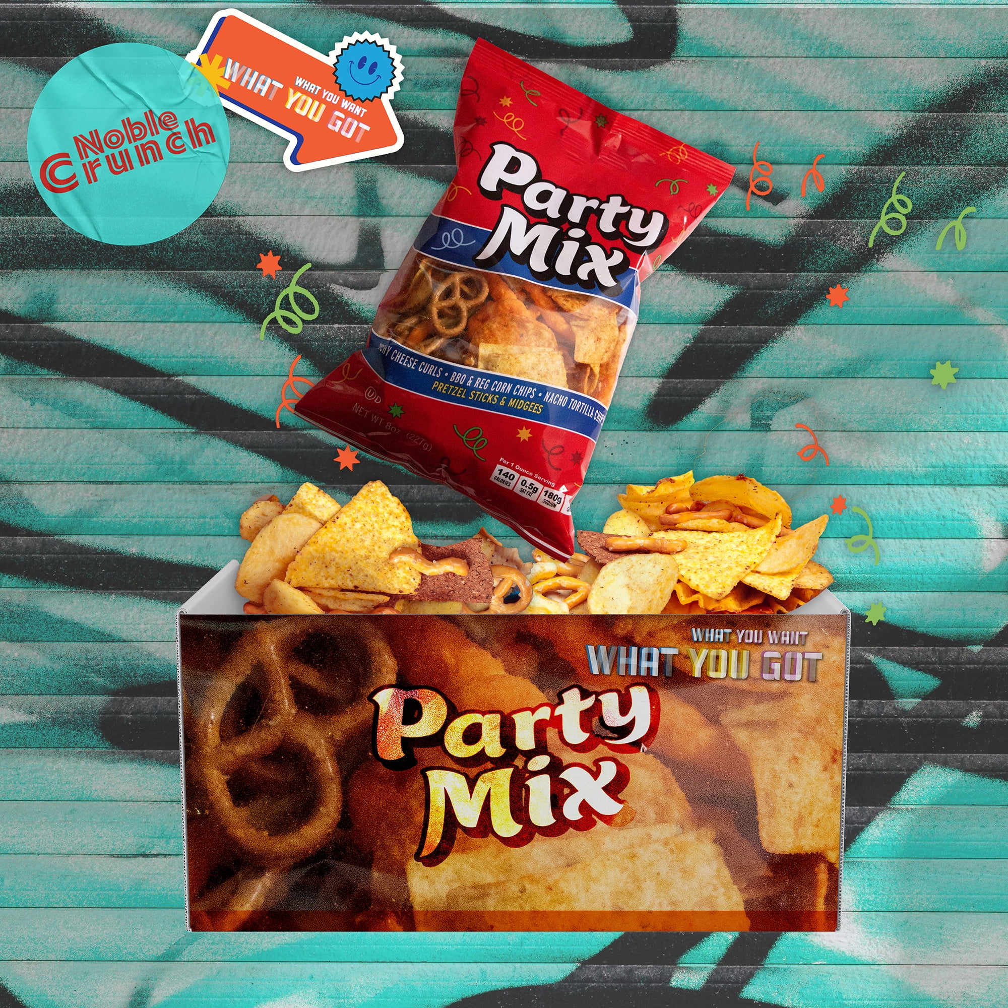 Utz Carolina Style BBQ Potato Chips (4, 2.75oz bags) - Sweet and Tangy -  Party Mix (1, 8oz bag) - 5 Items Total - Walmart.com
