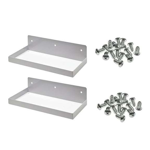 Triton Products 76126W-2 White Steel Shelf for 1/8 inch and 1/4 inch Pegboard, Pack of 2