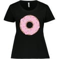thumbnail image 3 of Inktastic Pink Donut, Donut With Colorful Sprinkles, Frosting Women's Plus Size T-Shirt, 3 of 5
