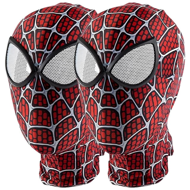 Mascarilla día de Muertos SpiderRed03 2Pzas 59cm Ø Poliéster Rojo Máscara Spiderman.