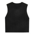 thumbnail image 4 of Womens Sweater Casual College Style Knitted Vest Sleeveless V-Neck Retro Fall Outfit,Black,L, 4 of 4