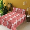 thumbnail image 2 of Ambesonne Flowers Boho Fitted & Flat Sheet with Sham 3 Pcs Set, Vintage Dreamy Floral, Twin, Coral Pale Maroon, 2 of 5