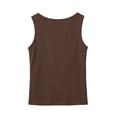 thumbnail image 4 of UDAUDU Tank Tops for Women Summer Sleeveless Athletic Casual Basic Ribbed Slim Fitted Shirts Outdoor Indoor Comfort Tank Tops Coffee S, 4 of 6