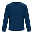 thumbnail image 4 of XUNKUSGA Sweaters for Men Fashion Cable Knit Vintage Mens Crewneck Sweater Casual Solid Color Long Sleeve Men's Sweaters Pullover Slim Fit Fisherman Sweater M-3XL Blue, 4 of 5