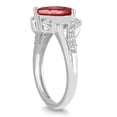 thumbnail image 2 of SZUL Women's Pear Shaped Garnet and Diamond Ring in 10K White Gold, 2 of 5
