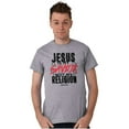 thumbnail image 4 of Jesus is my Savior Not Religion Crown Men's Graphic T Shirt Tees Brisco Brands S, 4 of 6