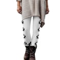 thumbnail image 4 of Lovzfmll Women's Cropped Pants, Mid Rise Football Print Stretch Leggings, Casual Slim Ankle Length Pants White, L, 4 of 9