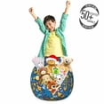 thumbnail image 3 of Nautical Storage Toy Bag Chair, Composition of Octopus Fish and Corals Marine Wildlife Illustration in Blue Shades, Stuffed Animal Organizer Washable Bag, Large Size, Multicolor, by Ambesonne, 3 of 3