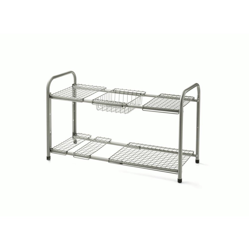 Mainstays Under the Sink Metal Storage Shelf, Satin Nickel Walmart