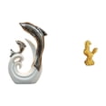 thumbnail image 1 of Estatua de delfín de cerámica, escultura blanca, figura de pollo, figura decorativa de resina, abstracto, ideal para regalo., 1 of 8