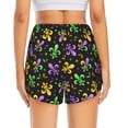 thumbnail image 4 of Xecao's Mardi Gras Carnival4 for a double-layer running short for women, perfect for gym, tennis, and more, featuring a convenient pocket., 4 of 9