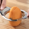 thumbnail image 4 of Juego de 2 descorazonadores y divisores de frutas y verduras de acero inoxidable | Cortador de mango y manzana con mango antideslizante | Aparato de cocina fácil de limpiar y que ahorra trabajo, 4 of 9