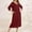Wine, variant on Women Casual Loungewear with Pockets Full Zipper 3/4 Sleeve Nightgown Loose Comfy Nightdress Fashion Sleepwear Pink XXL