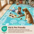 thumbnail image 4 of Design&I 5'x7' Washable Area Rug Flatweave & Daily Traffic Ready Fish Underwater Interlocking Ocean Motif Featuring Navy Beachy for Guest Room, Lounge, Apartment, 4 of 7
