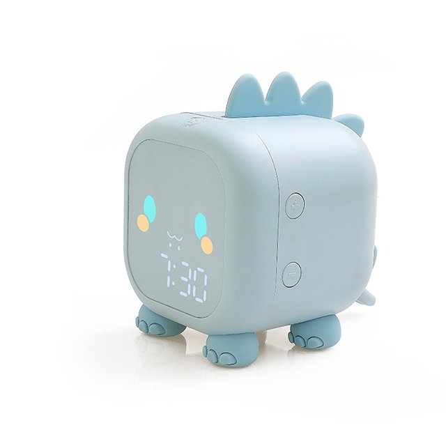 Reloj despertador 1.25W Recargable LED Reloj digital Repetición ajustable Decoración Recordatorio de temperatura con luz nocturna suave, Azul Eigraketly EL004767-03B