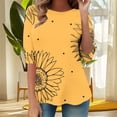 thumbnail image 5 of Ruimatai Women's Printed 3/4 Sleeve T-Shirt Round Neck Casual Blouse Tops Lightweight Comfortable Fashion Loose Fit Tee for Daily Wear, 5 of 7