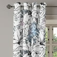thumbnail image 3 of Ambesonne Tropical Grommet Curtain, Modern Lily Flowers Grunge, 50"x60", Black White and Pale Sky Blue, 3 of 5