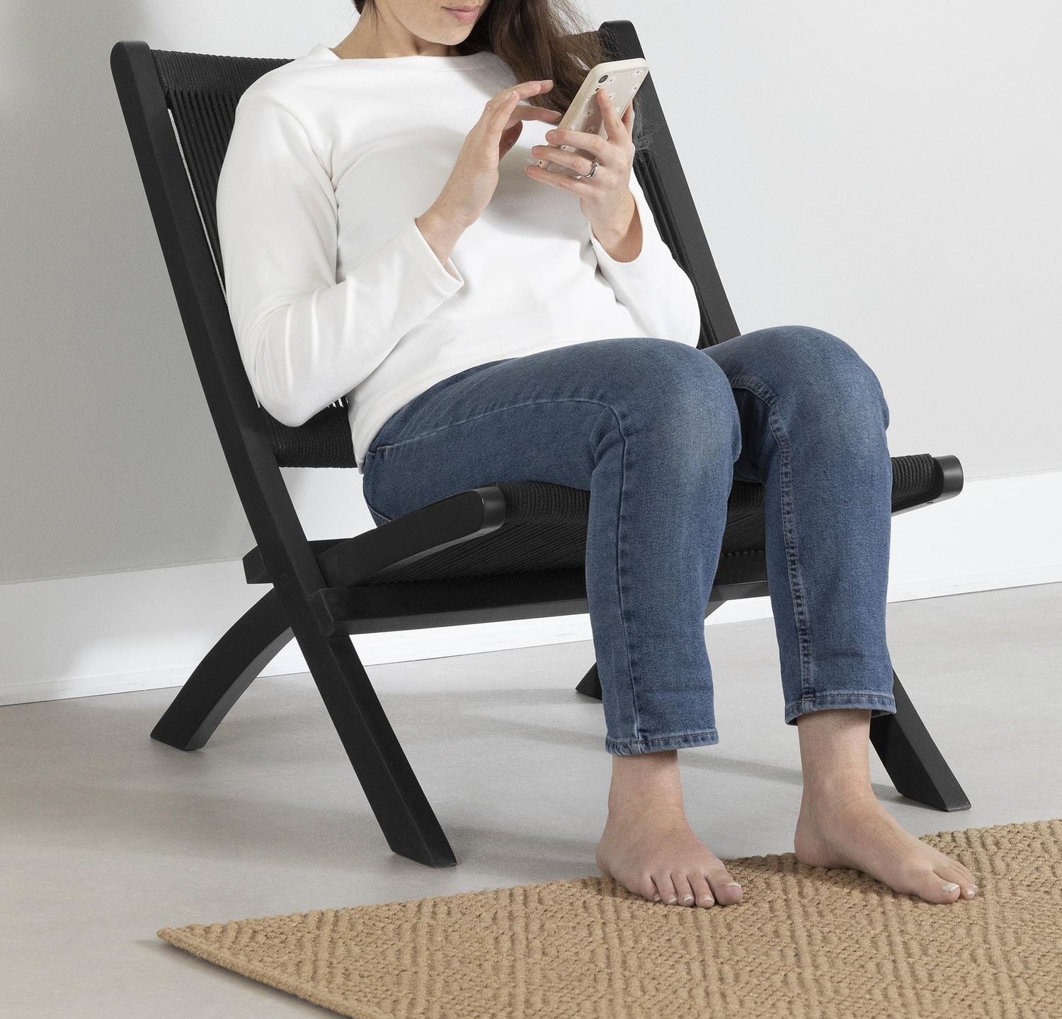 Fauteuil en bois et corde de la collection Balka South Shore