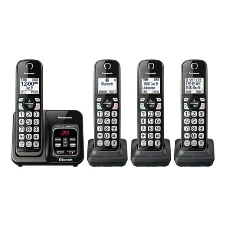Panasonic Link2Cell Bluetooth Cordless Telephone with Digital Answering System (4 Handsets (Best Home Phone Deals)
