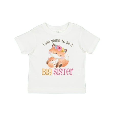 

Inktastic I Am Going to Be a Big Sister - Floral Fox Girls Toddler T-Shirt
