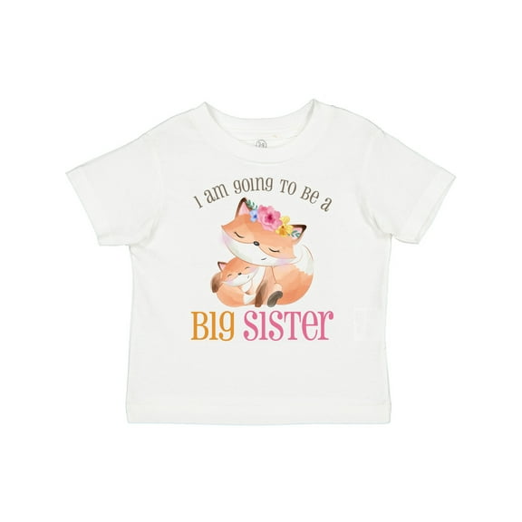 Inktastic I Am Going to Be a Big Sister - Floral Fox Girls Toddler T-Shirt