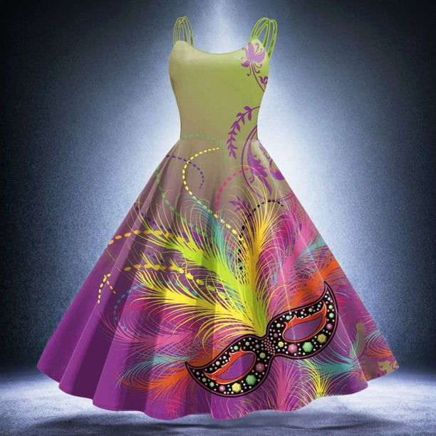 WILLBEST Vestidos de Lino para Mujer Vestido de Fiesta Formal de Graduación sin Mangas Hasta La Rodilla Estilo Retro con Corte En A y Vuelo Chica