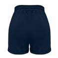 thumbnail image 5 of Landzoo Toddler Girls Shorts Solid Color Elastic Waist With Pockets And Drawstring Summer Breathable Girls Active Shorts Size 4-5 Years Navy, 5 of 6