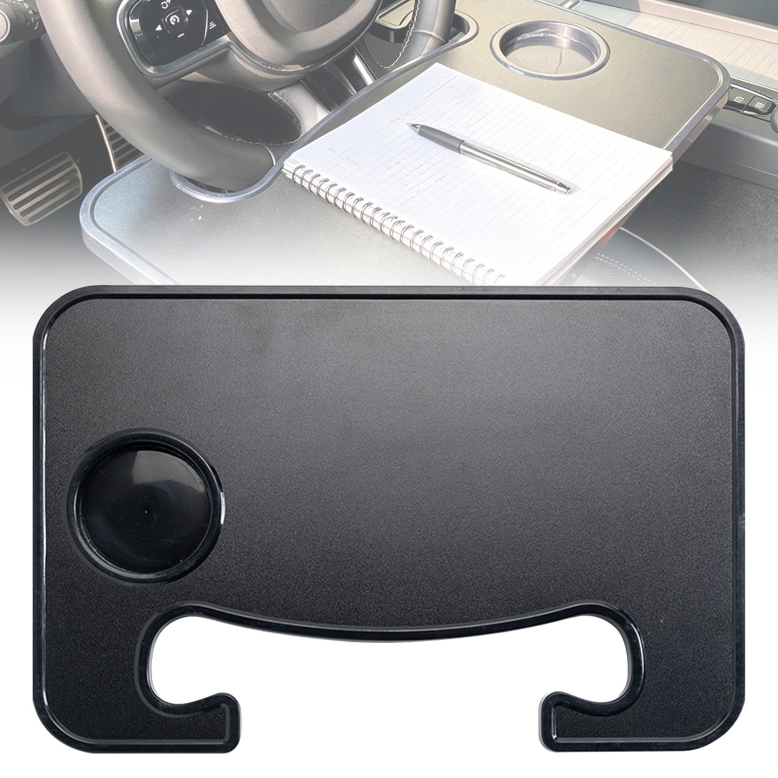HonestMatter Car Desk, Steering Wheel Tray with Seat Filler Organizer, Portable Car Tray for Eating and Working, Travel Accessory, Black