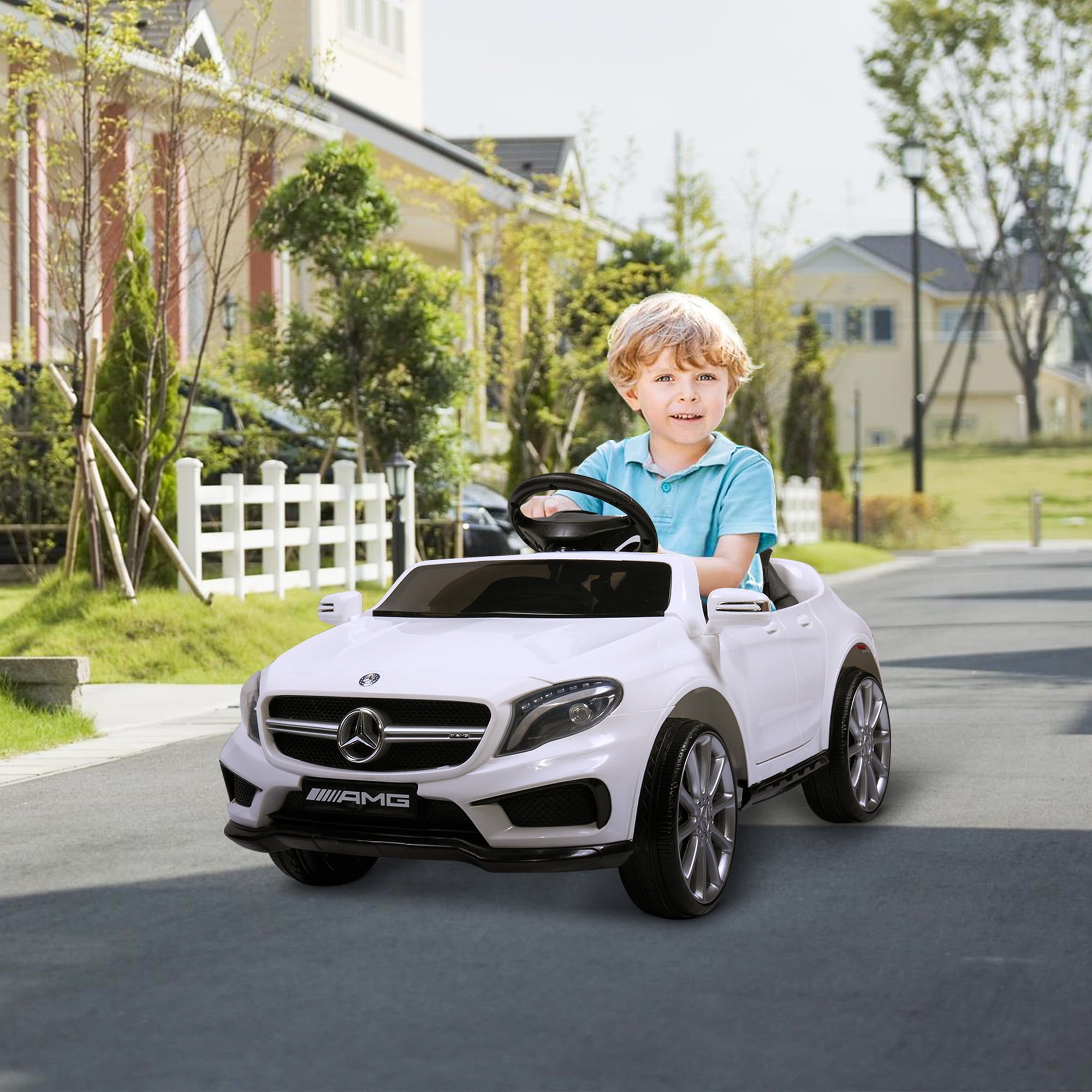 Private Jungle Electric Kids Ride on Truck Cars, Cars for Kids, Battery Motorized Vehicles with Remote Control, Music, Led Headlights, White