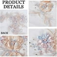 thumbnail image 4 of 2PCS Luxury Pearl Flower Embroidery Bridal Lace Patches 3D Beaded Tulle Floral Net Gauze Sticker Embroidered Sew on Appliques for Wedding Mesh Dress Lace Fabric DIY Decoration, 4 of 9