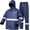 Navy, variant on Rain Suits for Men Women Waterproof Rain Gear Jacket with Bib Pants Foul Weather Gear for Fishing Sailing (Navy, M)