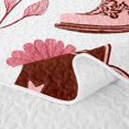 thumbnail image 5 of Homewish Western Cowgirl Hat Boots Quilt King,Pink Flowers King Coverlet Set,3 Pieces, 5 of 7