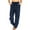 Navy, variant on Elainilye Fashion Womens Pants High Waist Sweatpants Casual Solid Color Drawstring Loose Trousers Long Pants,Black