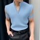 thumbnail image 5 of INCERUN Tops 2024 estilo coreano para hombre, diseño de puños y cuello levantado, camiseta informal, ropa de calle, camiseta lisa sencilla de manga corta S-5XL, 5 of 5