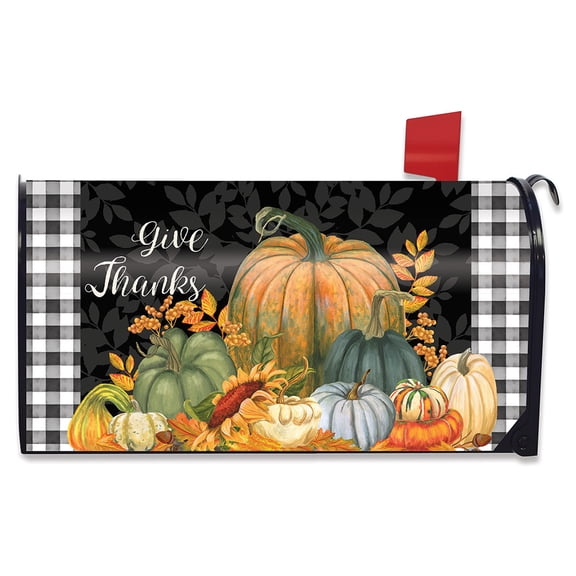 Briarwood Lane Checkered Give Thanks Primitive Mailbox Cover