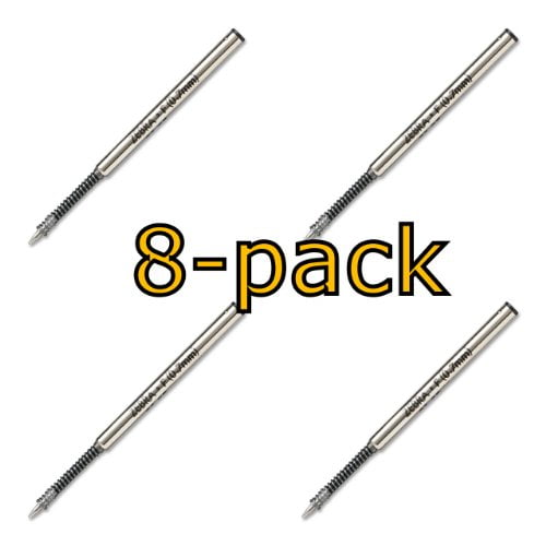 Value Pack of 4 - Zebra(R) Ballpoint F-Refills For F-301 Ultra,F-301 Pen, F-301 Compact, F-402 Pen, Fine Point, 0.7 mm, Black, 4 Pack = 8 refills
