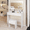 White, variant on Leumius Makeup Vanity Set with 3 Color Lighted Mirror,Extra Large LED Mirror,Large Capacity Storage Dressing Table for Bedroom,White