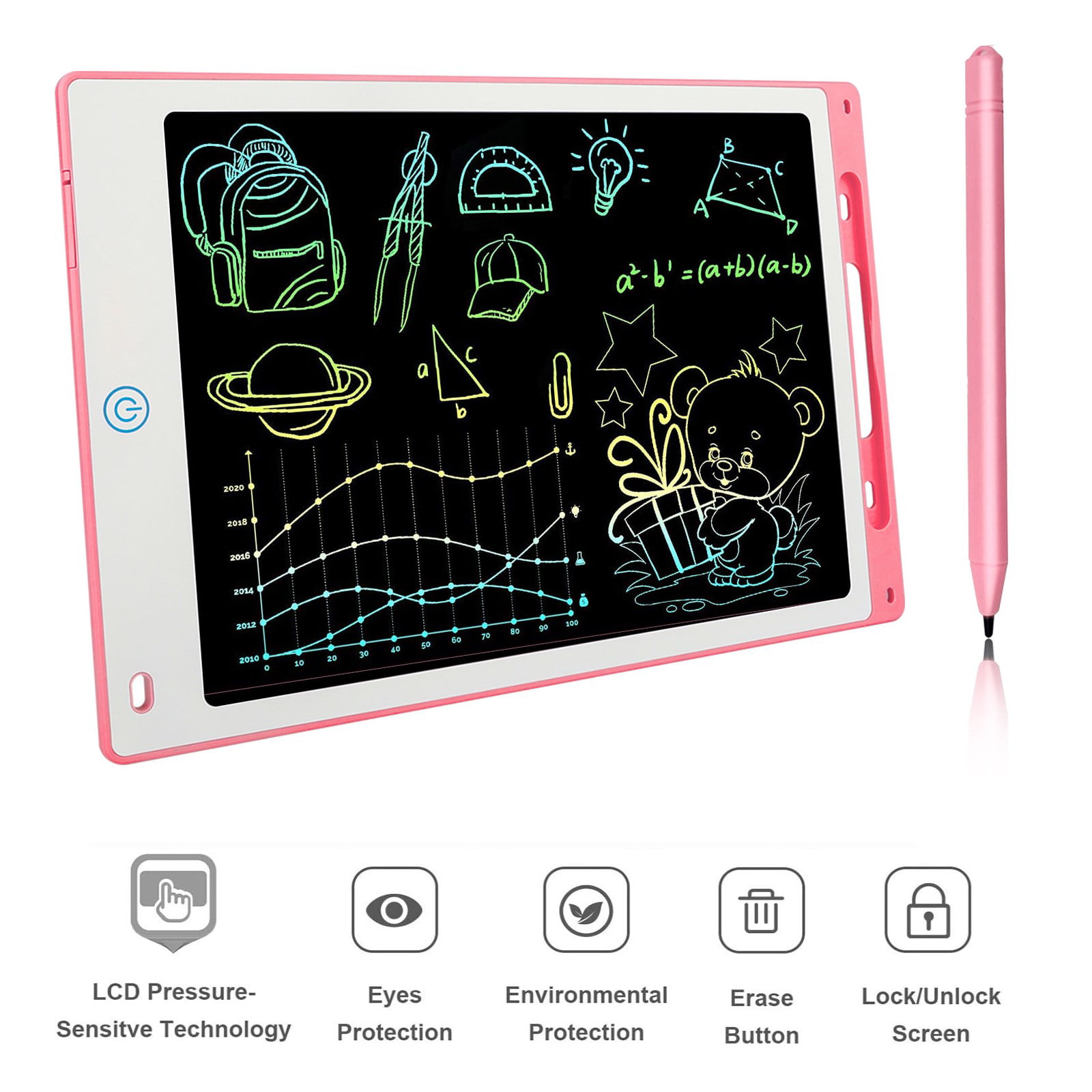 10-inch Color LCD Handwriting Board Schools and Offices Drawing Board LCD Writing Board Suitable for Children and Adults in Homes rewritable and Reusable Writing Board 