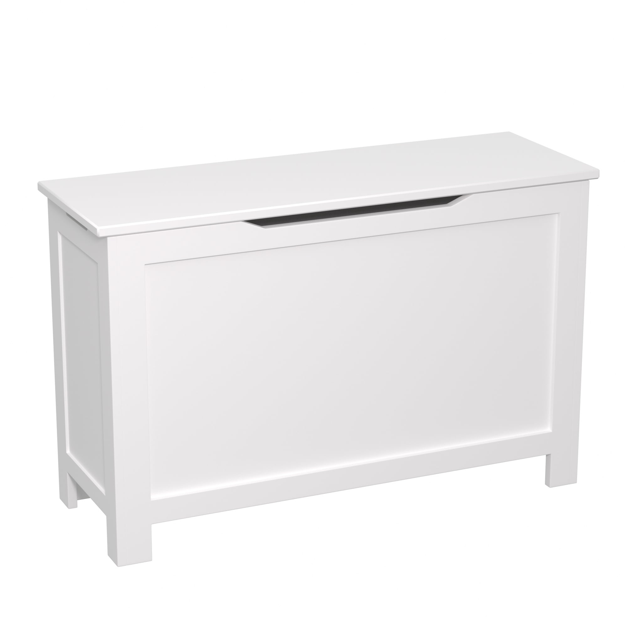 Miniyam Modern Wooden Toy Storage Box with Seating Bench for Kids, White