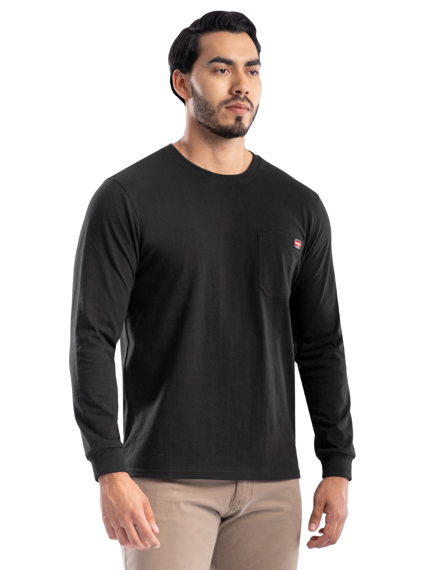Wrangler Workwear Men's Long Sleeve Heavyweight Pocket T-Shirt, Size S-5XL (Men's and Big Men's)