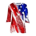 thumbnail image 4 of Fiudx Liquidación de Ofertas Flash Camiseta Estampada a La Moda para Mujer, Blusa con Mangas 3/4, Camisetas Informales con Cuello En V, 4 of 5