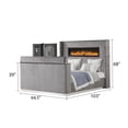 thumbnail image 3 of Modern Queen Bed Frame with Fireplace Headboard and Footboard, Gray Upholstered Platform Bed with TV Stand, Sturdy Wood Structure for Bedroom, 3 of 7