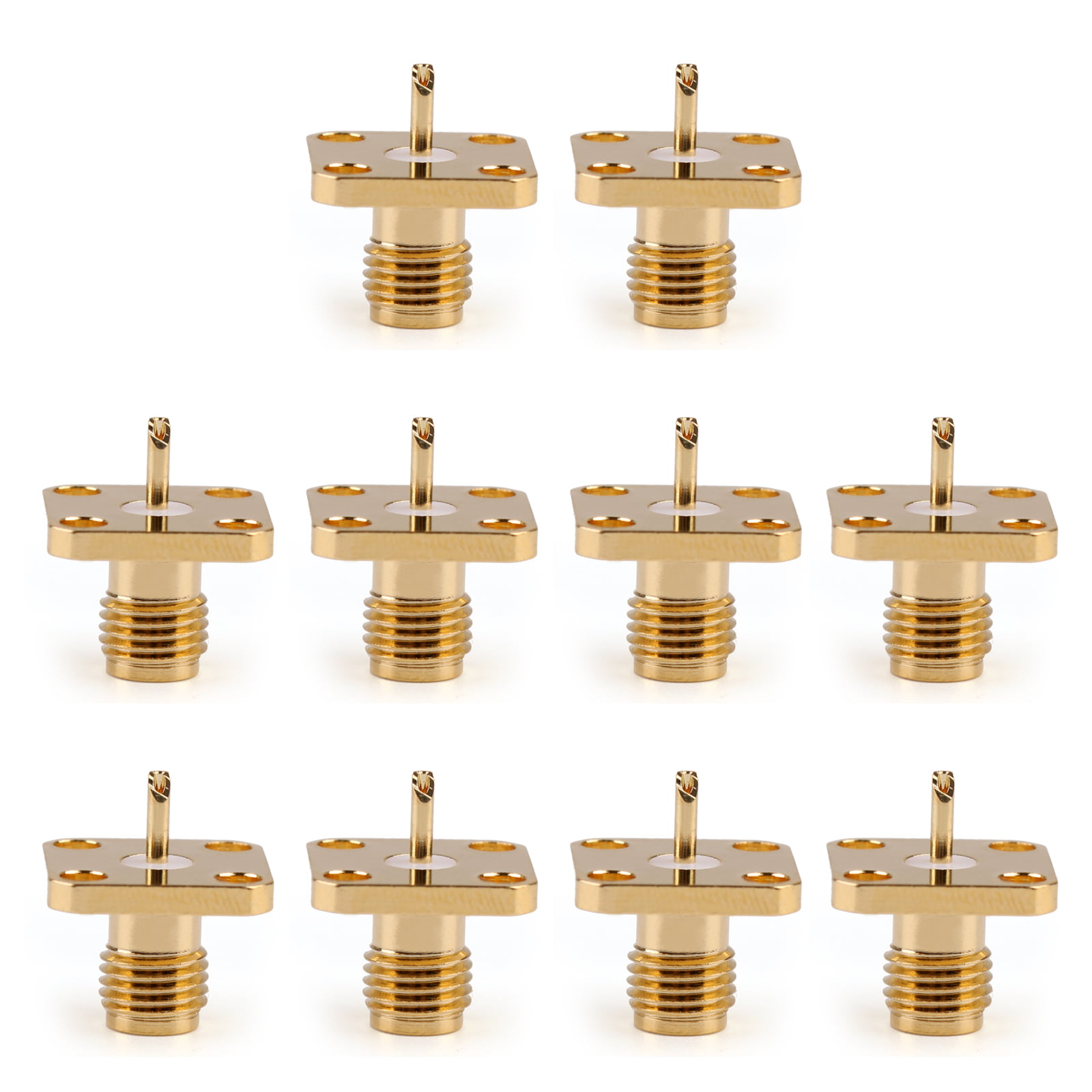 10x N-Type male plug 4 Hole panel Mount with solder post terminal RF connector 