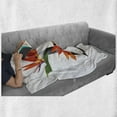 thumbnail image 6 of Letter B Soft Flannel Fleece Throw Blanket, Bird of Paradise Typography Flower Alphabet Character Font Design Print, Cozy Plush for Indoor and Outdoor Use, 50" x 70", Orange Green Grey, by Ambesonne, 6 of 6