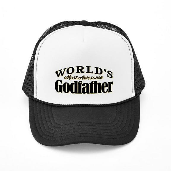 CafePress - World's Most Awesome Godfather - Adjustable Unisex Printed Trucker Hat with Mesh Back
