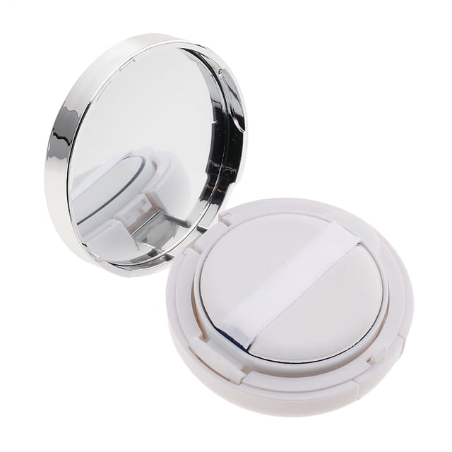Cojín de aire portátil shamjiam Puff Box BB Cream Container Case Blanco