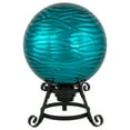 thumbnail image 2 of Northlight Wave Outdoor Garden Gazing Ball - 10" - Turquoise, 2 of 5