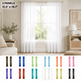 thumbnail image 4 of Sheer Voile Curtain Panels 2 Pack 80x200cm - Light Filtering Window Drapes for Living Room Bedroom - Soft Semi Sheer Curtains for Privacy and Sunlight Diffusion - Modern Home Decor, 4 of 5